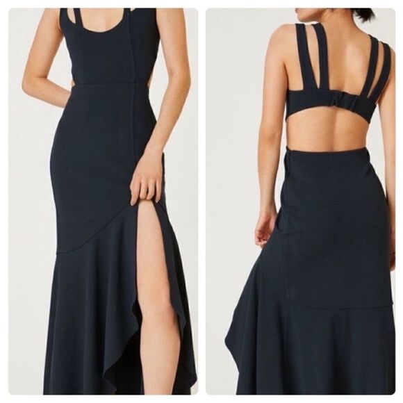 Anthropologie Maeve Black Open Back Knit Maxi Dress| Size L - Picture 1 of 11